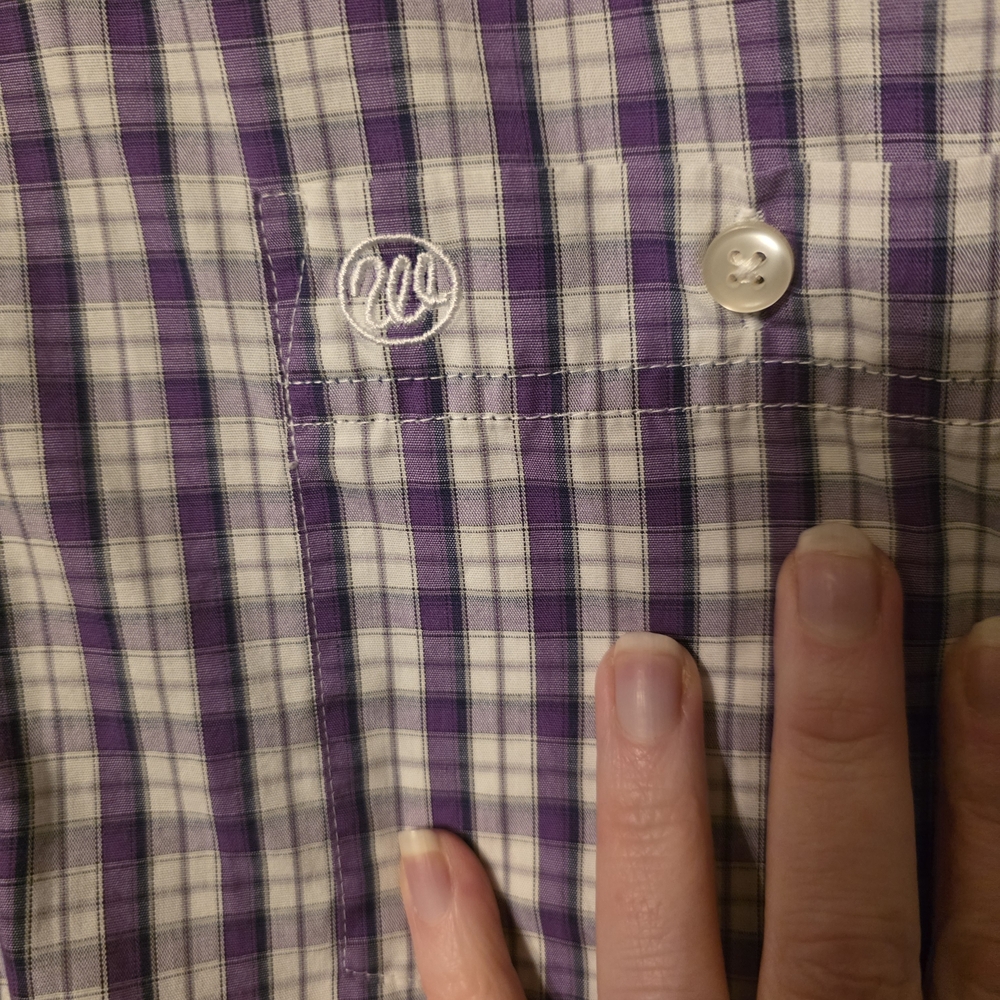 Wrangler Men's Purple and White Checkered Shirt Sz 3xlT - Picture 3 of 5